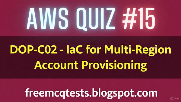 Crypto_AK69's tweet card. a comprehensive quiz focused on Infrastructure as Code (IaC) for multi-region and multi-account provisioning, covering AWS services and patterns.