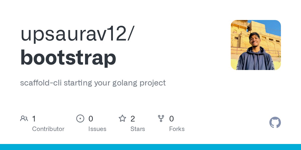 sauravusingnvim's tweet card. scaffold-cli starting your golang project. Contribute to upsaurav12/bootstrap development by creating an account on GitHub.