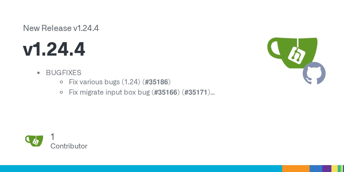 m_ueberall's tweet card. BUGFIXES Fix various bugs (1.24) (#35186) Fix migrate input box bug (#35166) (#35171) Only hide dropzone when no files have been uploaded (#35156) (#35167) Fix review comment/dimiss comment x refe...