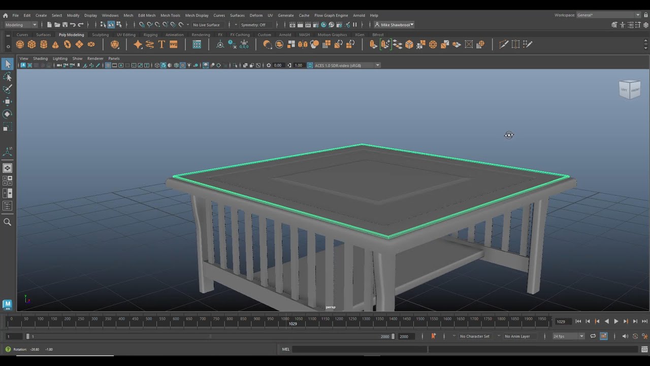 MHTutorials's tweet card. Maya tutorial : Furniture modeling series Part 5 - Coffee table