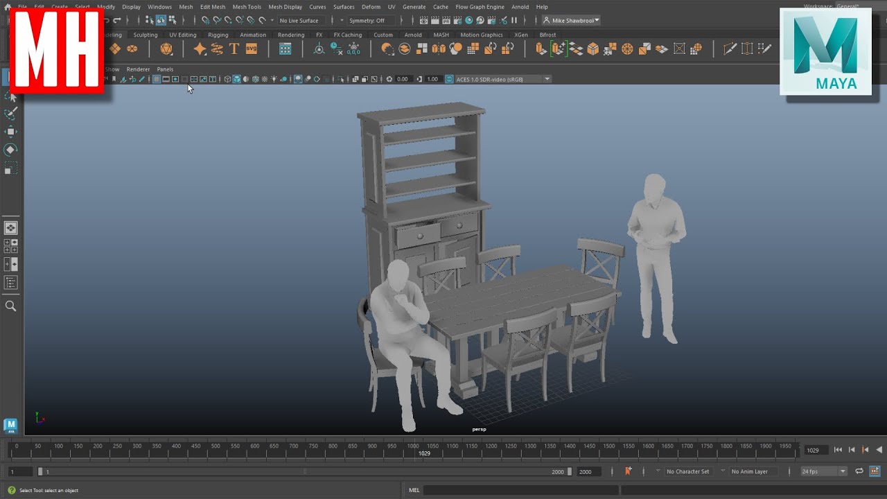 MHTutorials's tweet card. Maya tutorial : Furniture modeling series Part 3 - Cabinet