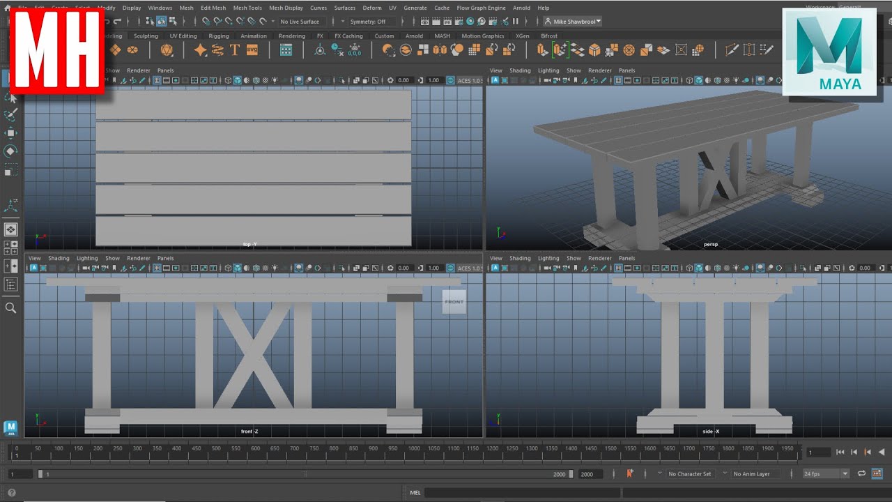 MHTutorials's tweet card. Maya tutorial : Furniture modeling series Part 1 - Dining Table