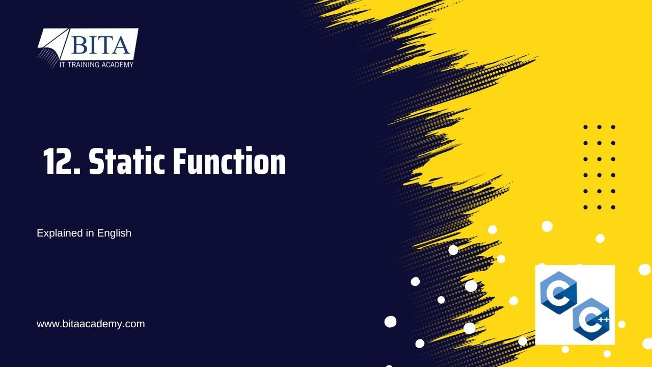 Bitaaacademy's tweet card. C++ Static Functions| Static in C++ | Static Functions in C++| Static...