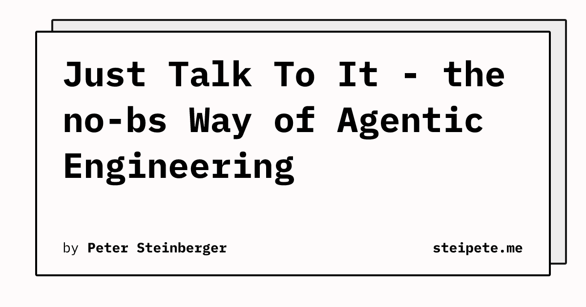 steipete's tweet card. A practical guide to working with AI coding agents without the hype.