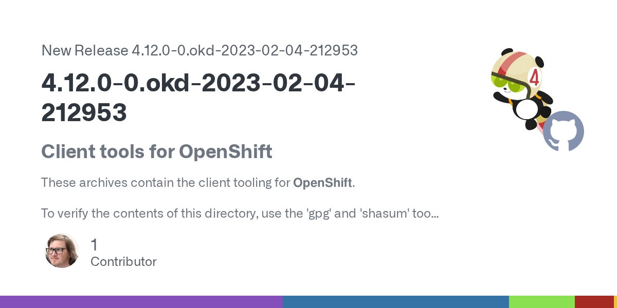 okd_io's tweet card. Client tools for OpenShift These archives contain the client tooling for OpenShift. To verify the contents of this directory, use the 'gpg' and 'shasum' tools to ensure the archives...