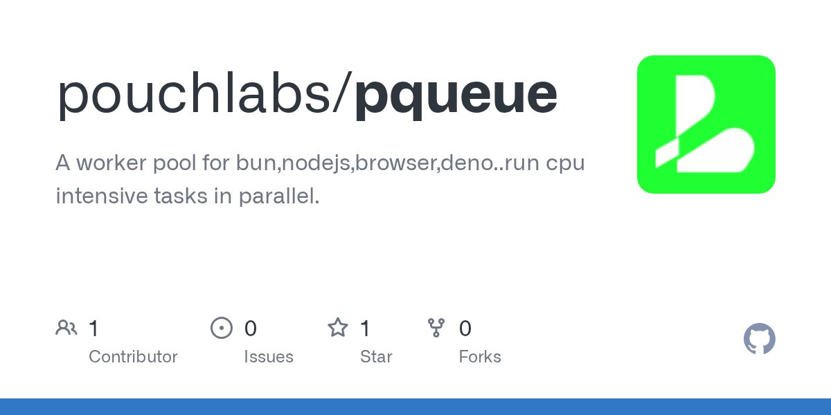 pouchlab's tweet card. A worker pool for bun,nodejs,browser,deno..run cpu intensive tasks in parallel. - pouchlabs/pqueue
