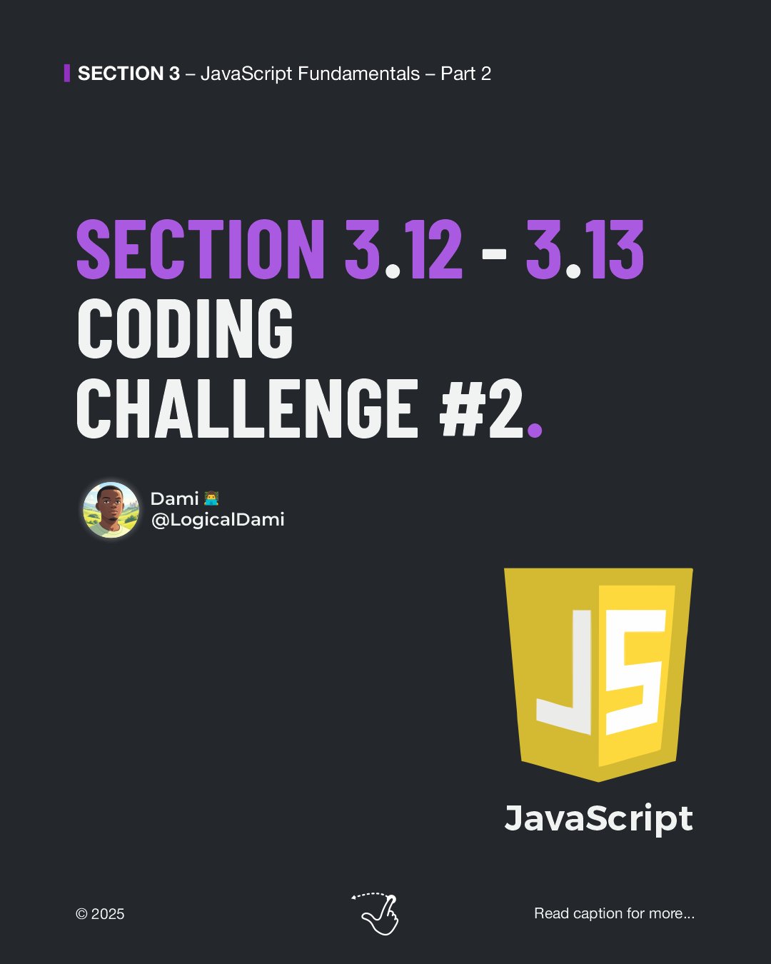 LogicalDami's tweet card. Learning JavaScript