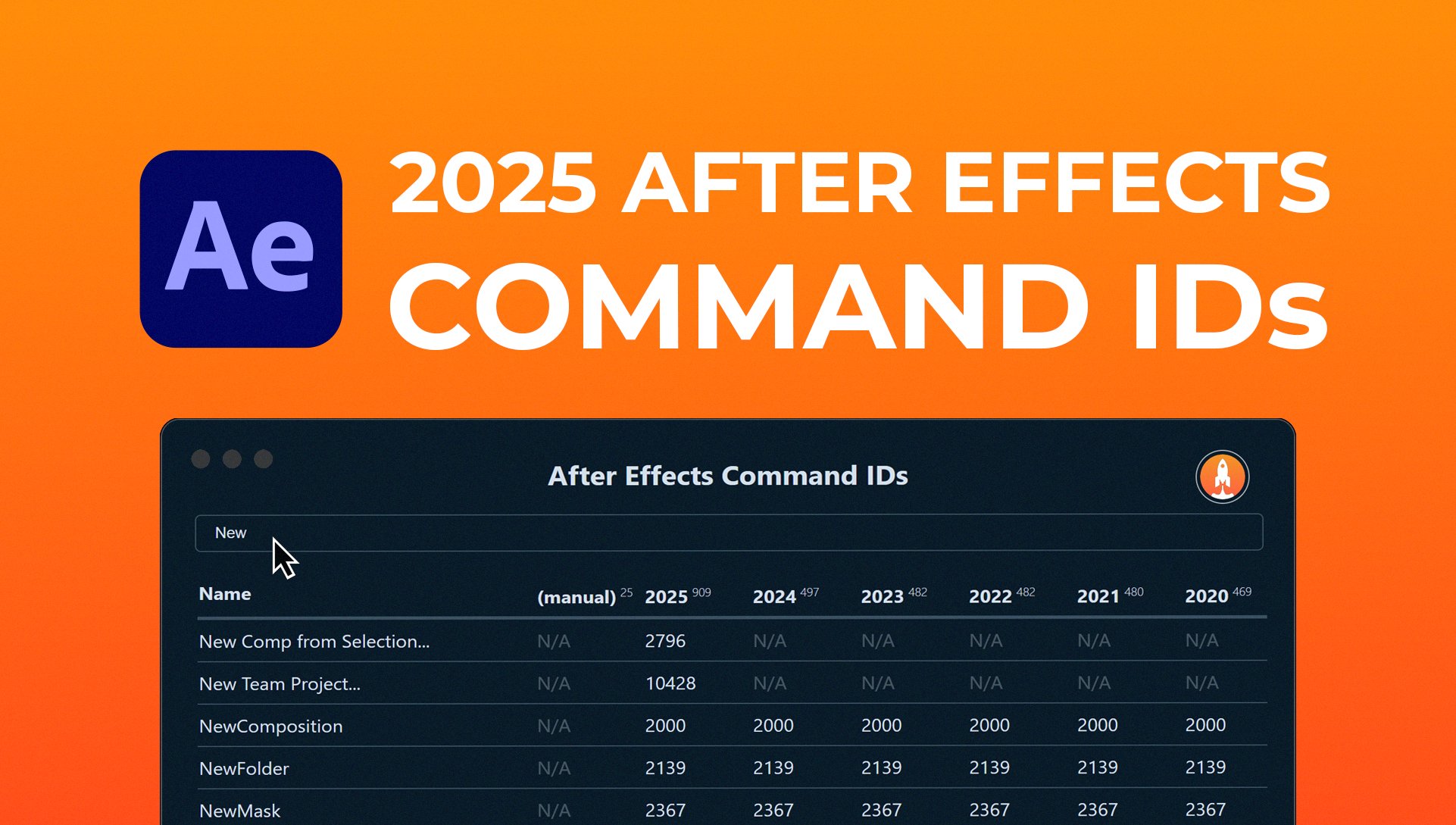 hyperbrew's tweet card. Our list of Command IDs for After Effects 2025 just got an upgrade!