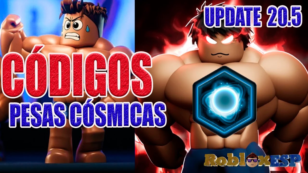 SoyRobloxESP's tweet card. PESAS CÓSMICAS 💪 CÓDIGOS DE LIGA DE GIMNASIO en Roblox CÓDIGOS DE...