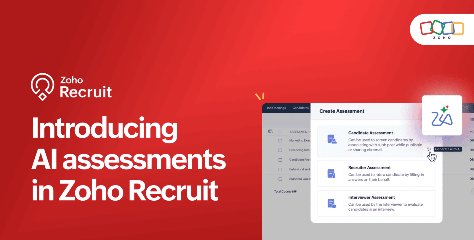 CreatorScripts's tweet card. Discover how Zoho Recruit's AI Assessment Generation, powered by Zia LLM, streamlines hiring with role-specific, consistent, and secure candidate evaluations.