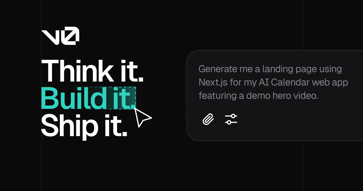 rauchg's tweet card. Your collaborative AI assistant to design, iterate, and scale full-stack applications for the web.