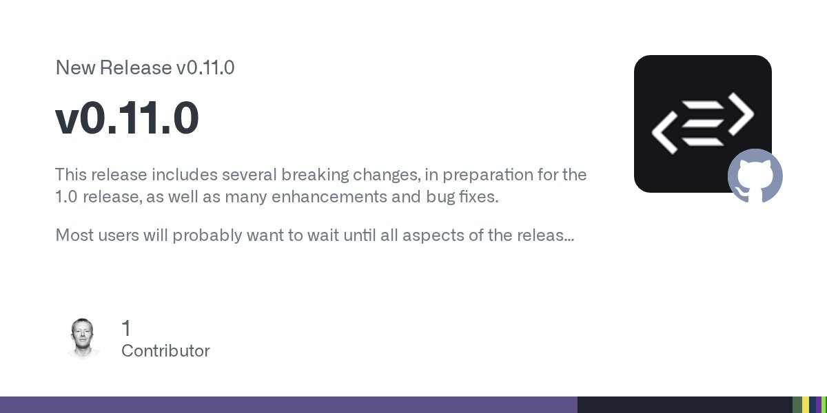 paf31's tweet card. This release includes several breaking changes, in preparation for the 1.0 release, as well as many enhancements and bug fixes. Most users will probably want to wait until all aspects of the releas...
