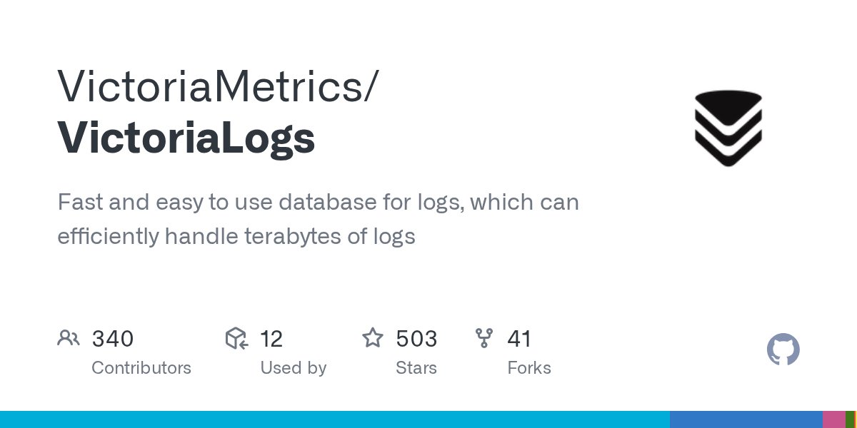 valyala's tweet card. Fast and easy to use database for logs, which can efficiently handle terabytes of logs - VictoriaMetrics/VictoriaLogs
