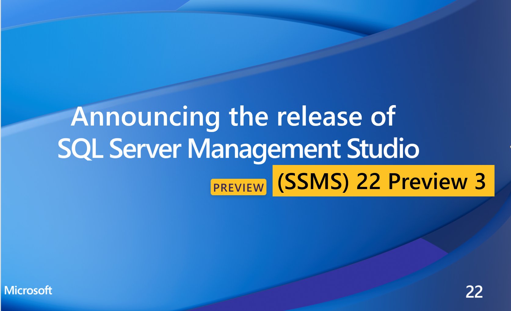 ReviewMyDB's tweet card. The SSMS team is delighted to announce the release of SQL Server Management Studio (SSMS) 22 Preview 3. This latest preview is chock full of exiting new...