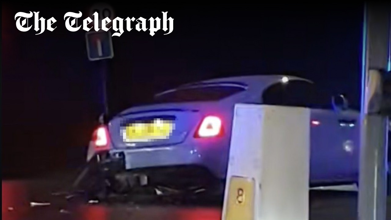 thequentinletts's tweet card. Rashford described as “shaken” after Rolls Royce was left strewn sideways across the road
