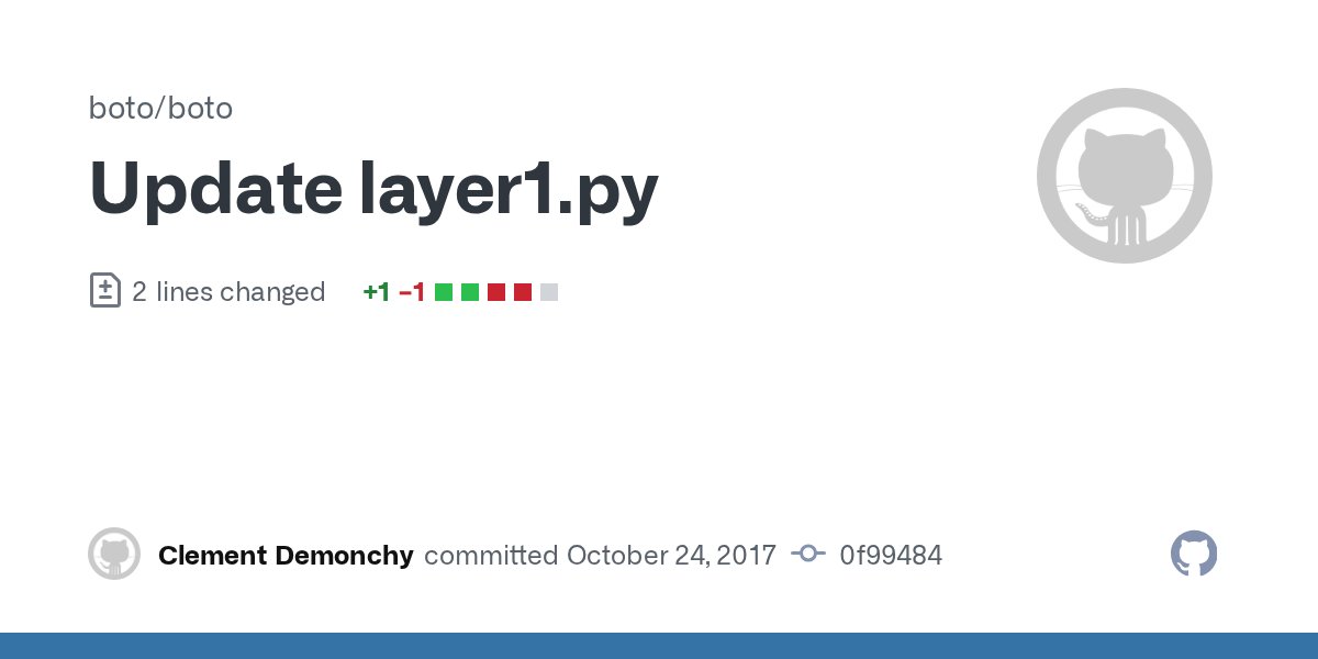 pythonboto's tweet card. Update layer1.py · boto/boto@0f99484