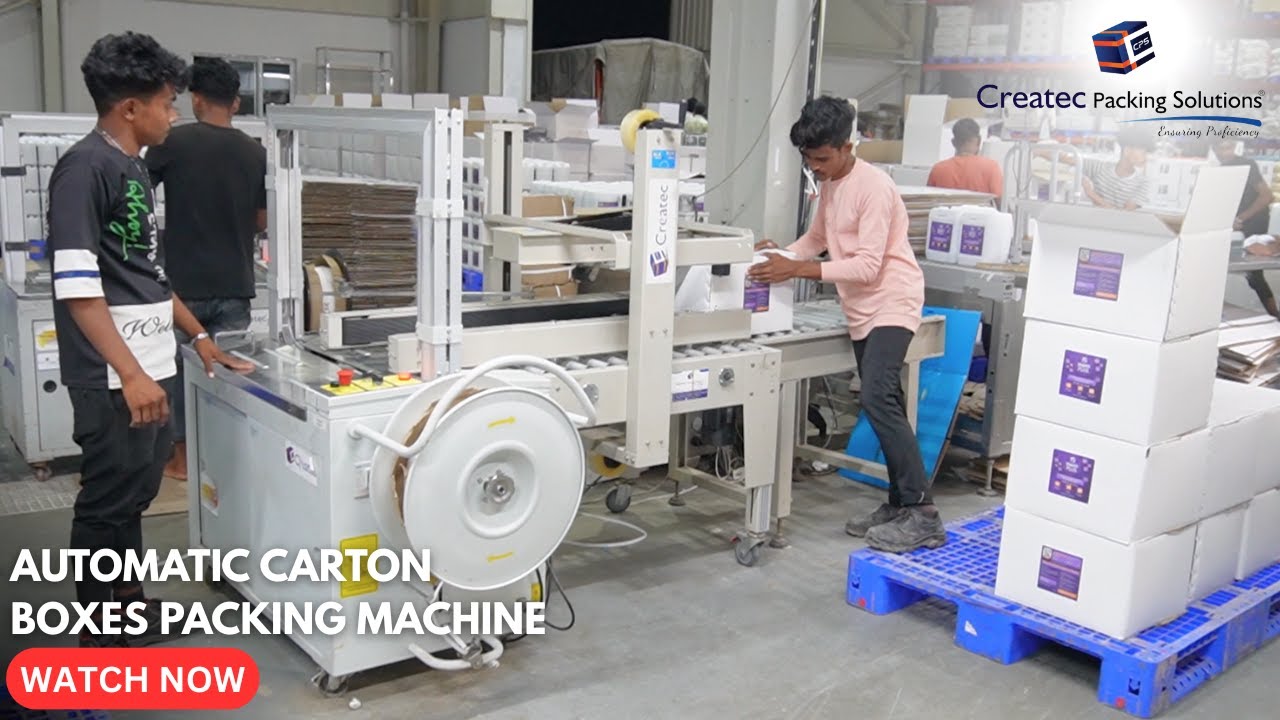 CreatecPacking's tweet card. Live Factory Tour | Automatic Carton Sealing & Strapping Machine |...