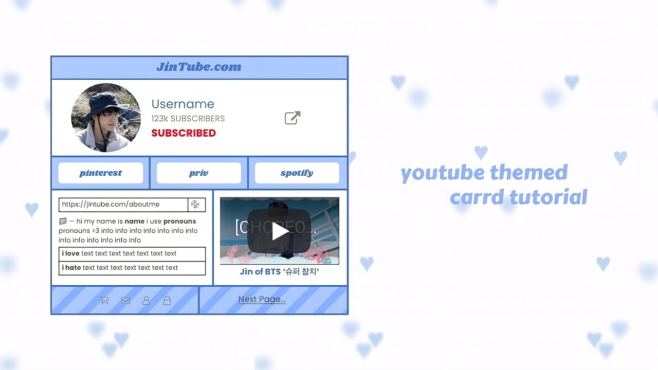 joycelarabryant's tweet card. 📁 youtube themed carrd (phone tutorial)
