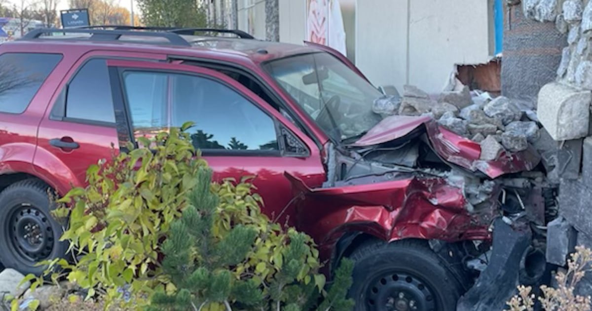 CTVCalgary's tweet card. A driver was taken to hospital after they crashed into a Shopper’s Drug Mart in Airdrie, police said.