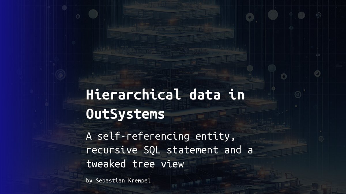 ITNEXT_io's tweet card. A self-referencing entity, recursive SQL statement and a tweaked tree view