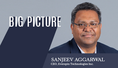 BIS_Infotech's tweet card. Niloy with Sanjeev Aggarwal, CEO, Everspin Technologies inks the future of memory technology including MRAM, STT-MRAM and neuromorphic computing.