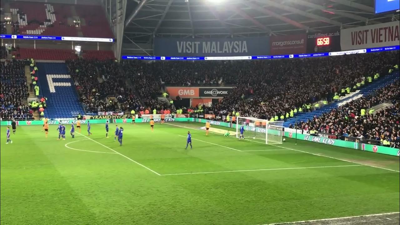 MrRyanLeister's tweet card. Cardiff 0 Wolves - Ruben Neves free kick