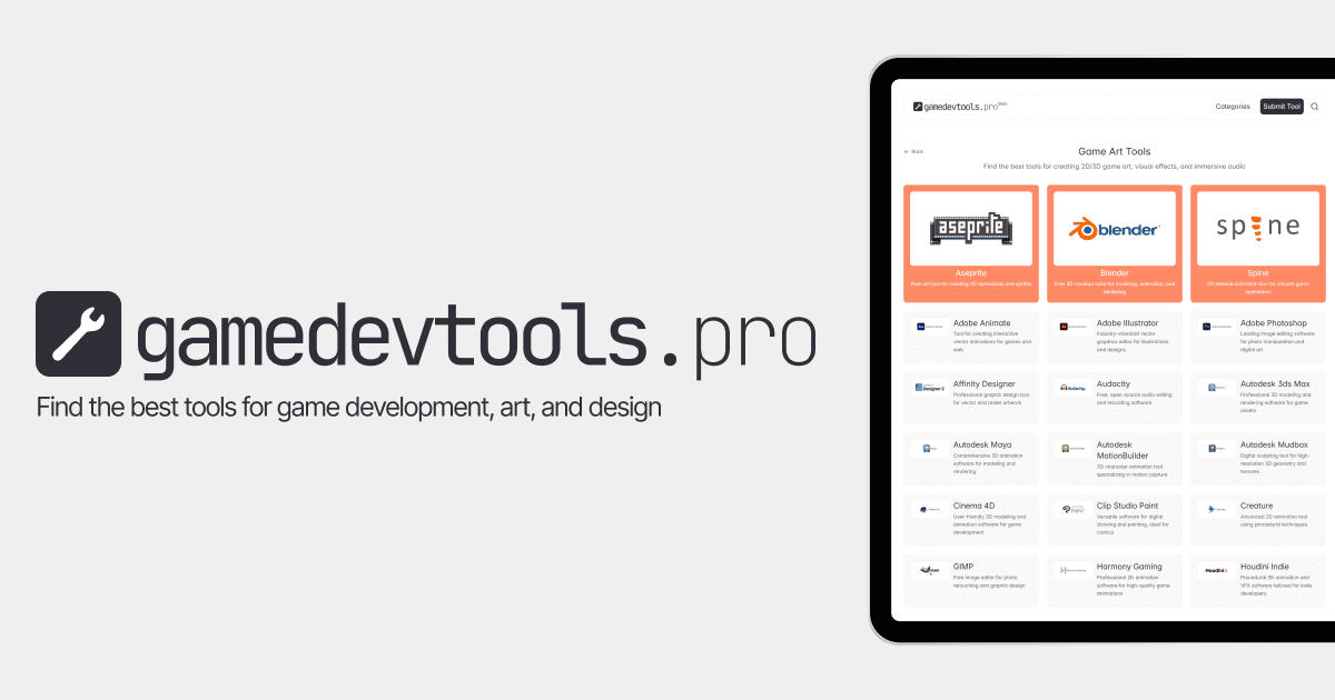 gamedevtoolspro's tweet card. Find the best game development, design and art tools. . GameDevTools.Pro Rare Deals, Discounts, and Coupons.