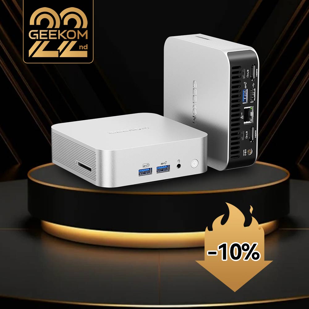geekompc's tweet card. Explore the GEEKOM A8 Mini PC featuring AMD Ryzen 9, optimized for AI tasks and multitasking. Perfect for creators and tech enthusiasts looking for high-performance computing.