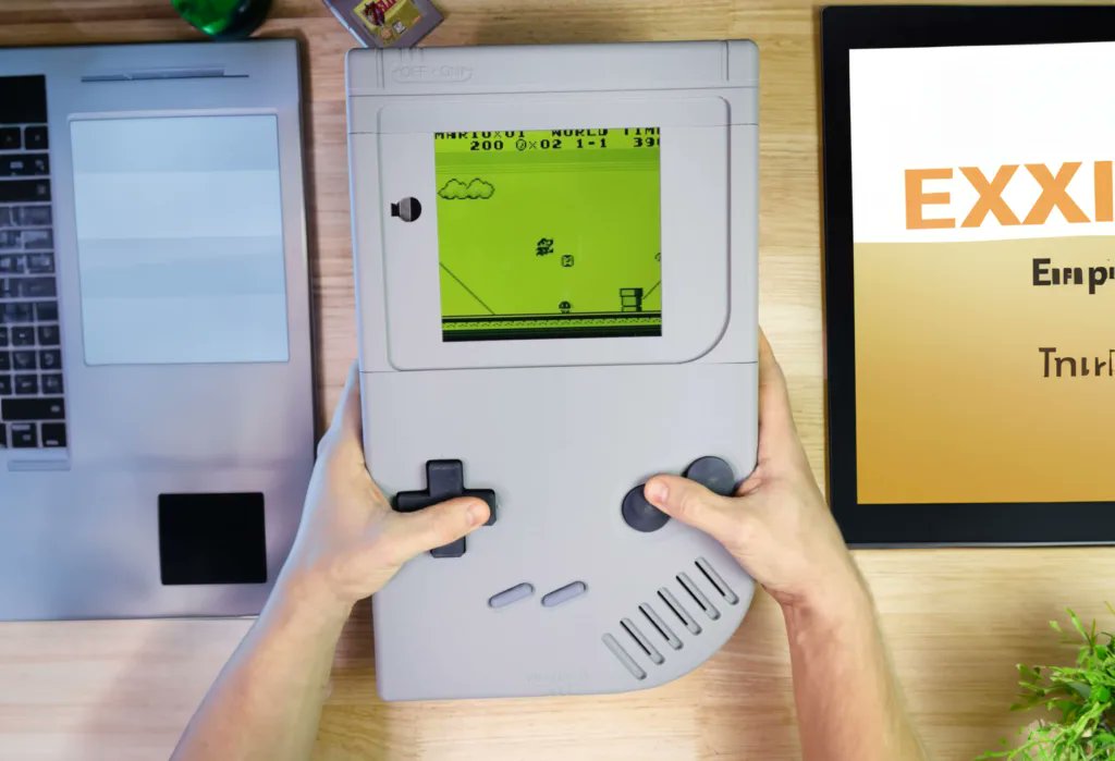BlogNT's tweet card. Voici une Game Boy géante, plus de 6x plus grande que sa taille d'origine, et tout fonctionne sur un Raspberry Pi 4.