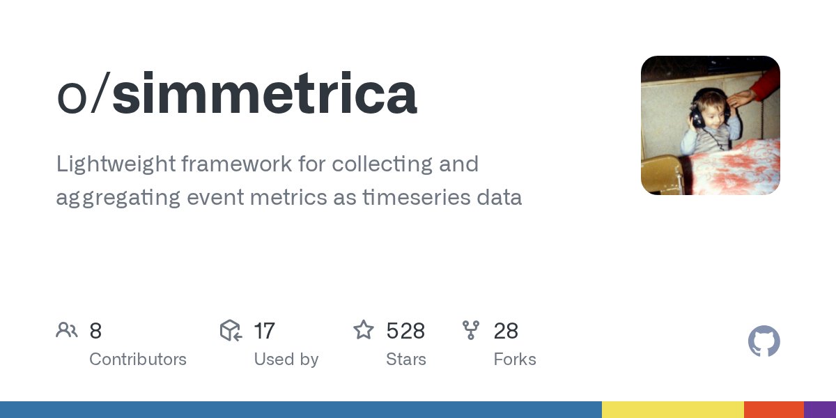thepythonist's tweet card. Lightweight framework for collecting and aggregating event metrics as timeseries data - o/simmetrica
