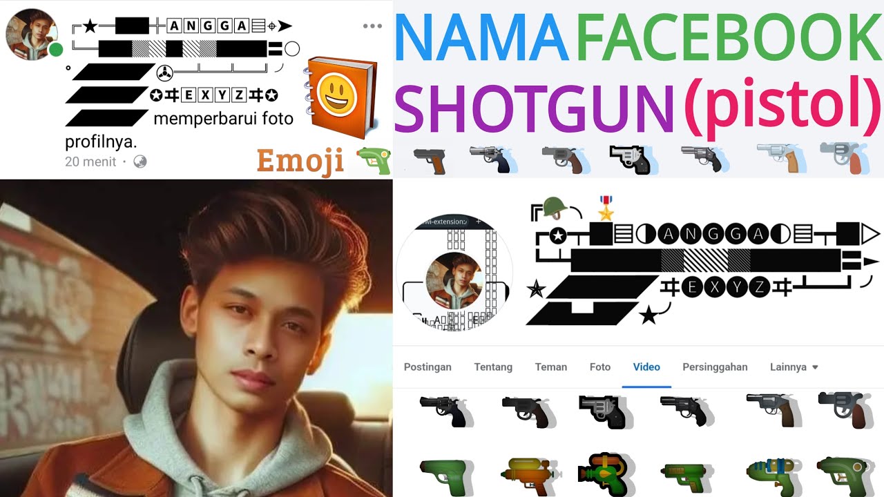 anggaexyz's tweet card. Cara membuat nama facebook unik sniper+emoji | Metode baru nama fb...