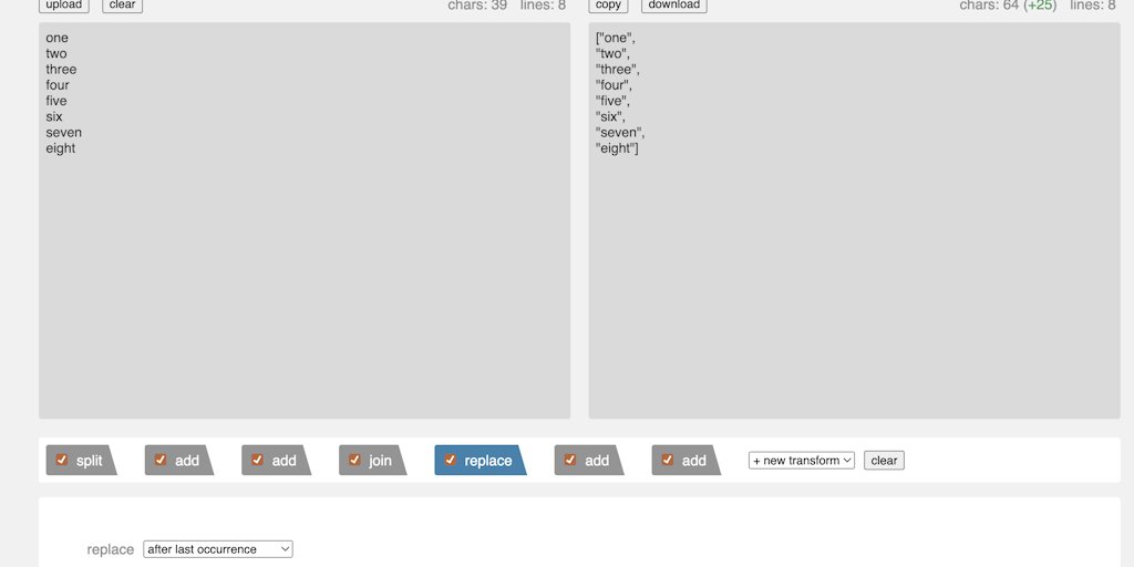 codingbiologist's tweet card. A fast and easy way to perform complex string manipulations without having to write a single line of code. Great for data pre-processing and reformatting.