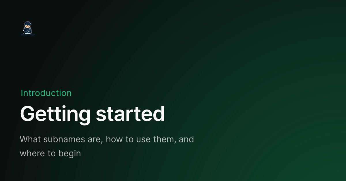 namespace_eth's tweet card. What subnames are, how to use them, and where to begin