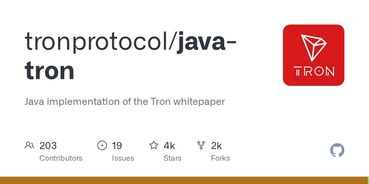 oss_java's tweet card. Java implementation of the Tron whitepaper. Contribute to tronprotocol/java-tron development by creating an account on GitHub.
