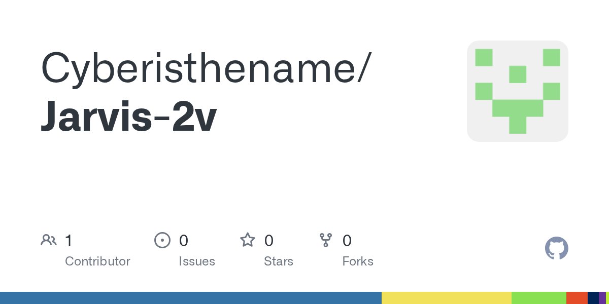 cyberben4's tweet card. Contribute to Cyberisthename/Jarvis-2v development by creating an account on GitHub.