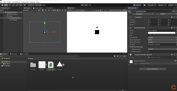 code_with_k's tweet card. Creating a target indicator in unity might sound simple (well it is kind of simple) but people waste a lot of time trying to figure out…