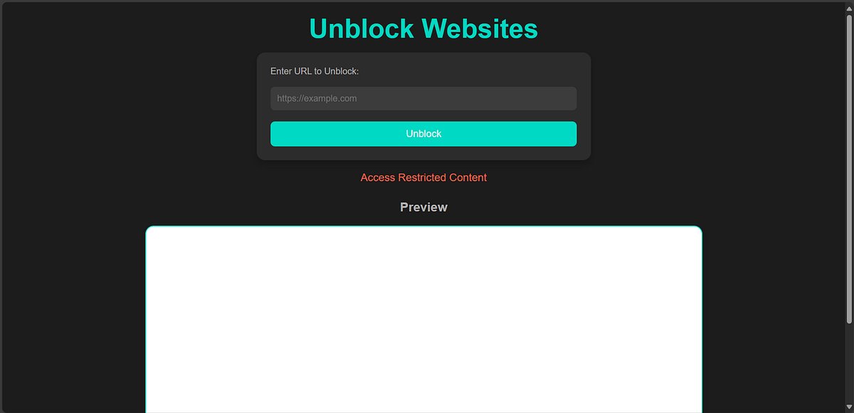 InfoSecComm's tweet card. Challenge Name: Unblocker Difficulty: Easy Description: Need to access a blocked website? Use our unblocker to access it!