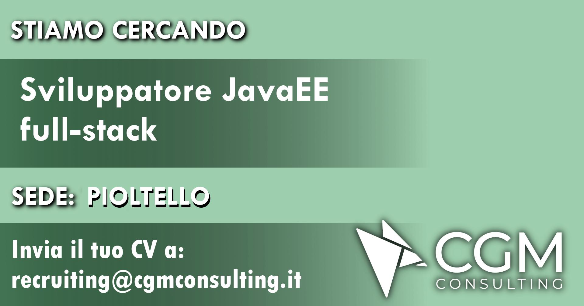CGMConsulting's tweet card. CGM Consulting ricerca Sviluppatore JavaEE full-stack a Pioltello per l'analisi e lo sviluppo di richieste evolutive in ambito eCommerce.