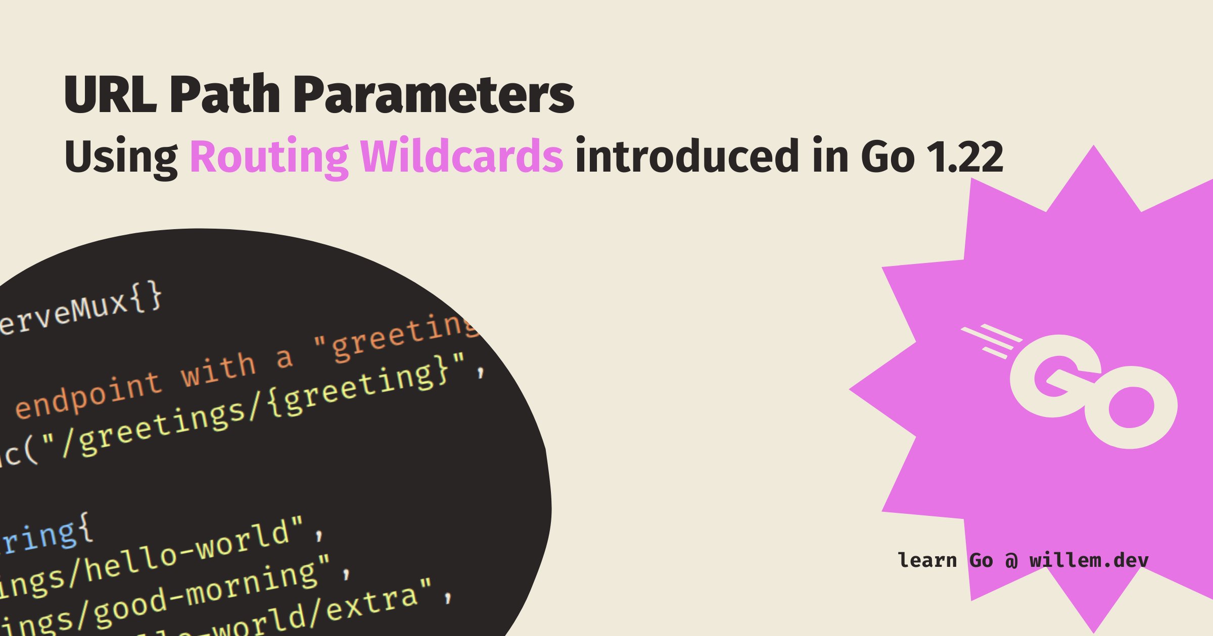 nashexcode's tweet card. This article shows how to implement URL path parameters using the routing pattern wildcards introduced in Go 1.22.