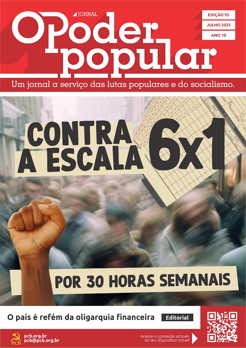 OPoderPopular's tweet card. O PODER POPULAR 95 (JULHO 2025) POR 30 HORAS SEMANAIS DE TRABALHO SEM REDUÇÃO DE SALÁRIO! Vamos participar do plebiscito popular! Matérias: Página 2: EDITORIAL – O país refém da oligarquia financeira...