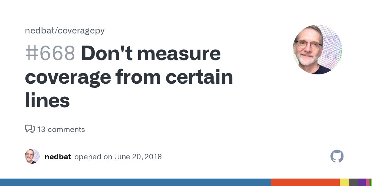 coveragepy's tweet card. Originally reported by pckroon (Bitbucket: pckroon, GitHub: pckroon) Hi all, first off, thanks for the great work you've been doing so far with this :) This is a duplicate of the issue I filed ...