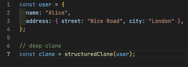 sajibcse68's tweet card. In JavaScript, we can deep clone a value using structuredClone() build in JS method. 🎉 It supports nested objects, arrays, map, set, circular references, etc. 🌟 So far it's available on chrome 98,...
