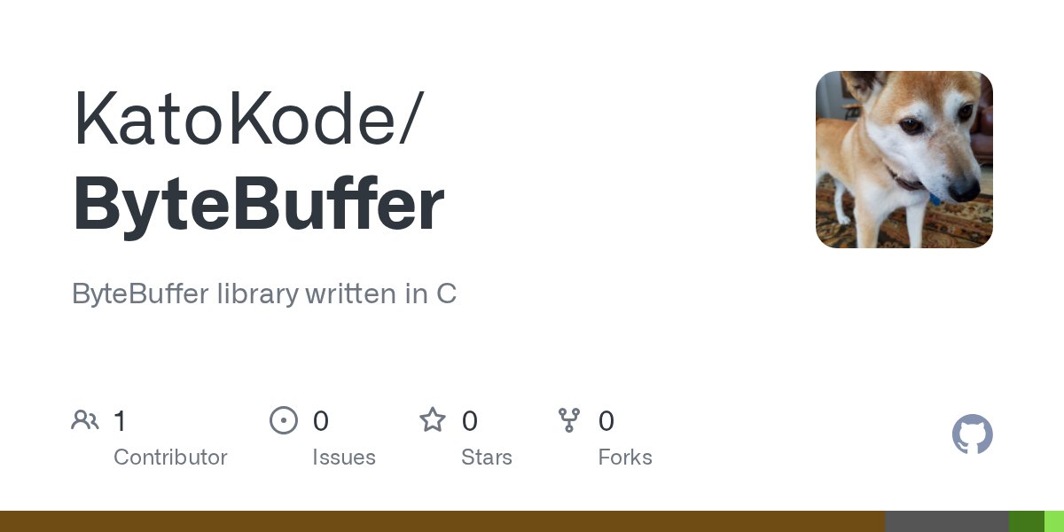 EdistoKato's tweet card. ByteBuffer library written in C. Contribute to KatoKode/ByteBuffer development by creating an account on GitHub.