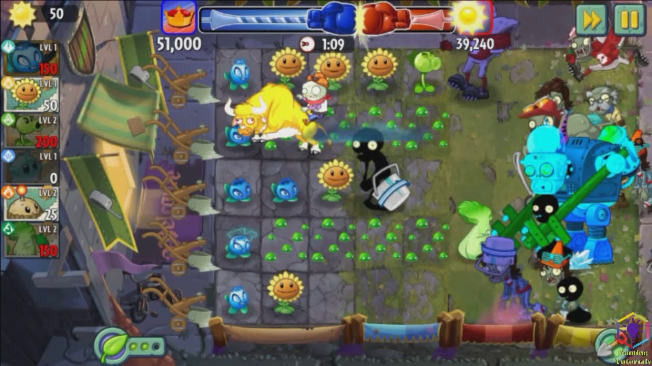 gamingtutorial5's tweet card. Plants vs. Zombies 2 - Battlez 1