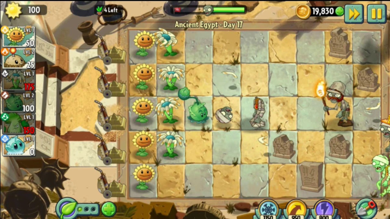 gamingtutorial5's tweet card. Plants vs Zombies 2 Ancient Egypt Day 17