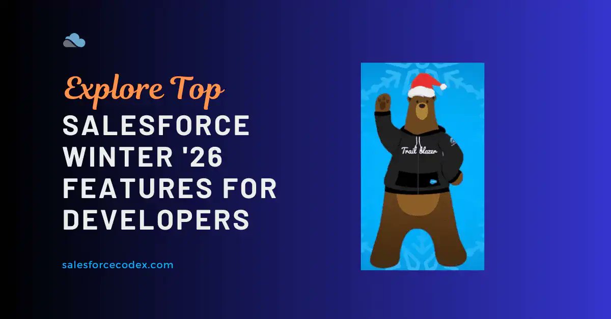 salesforcecodex's tweet card. Discover the top Salesforce Winter ’26 features for developers, including Apex, LWC, Flow, and platform upgrades. Build faster, smarter, and more flexible apps.