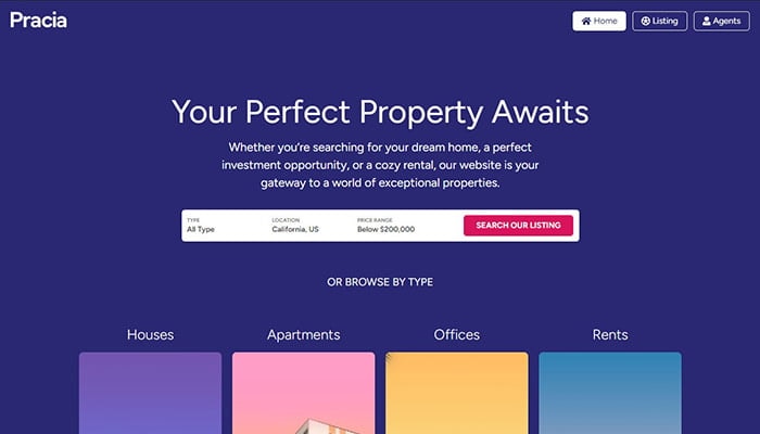 pupungbp's tweet card. Pracia is a property listing website kit.