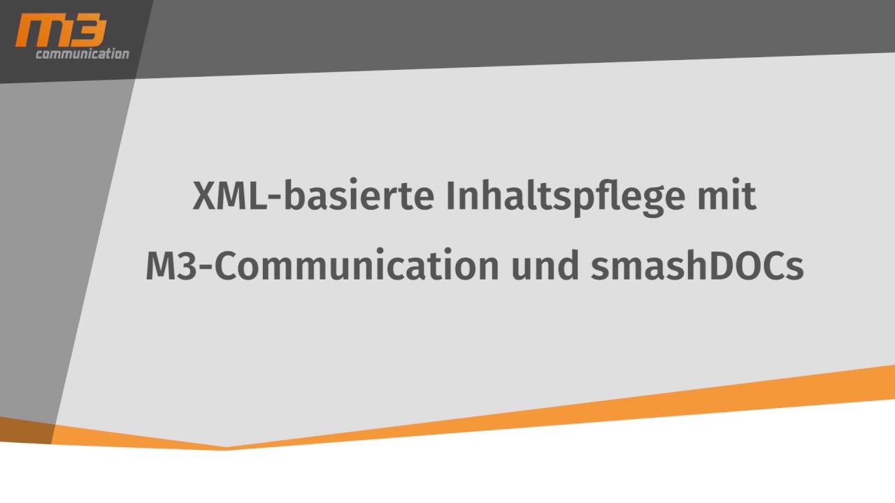 smashdocs's tweet card. XML-basierte Inhaltspflege mit M3-Communication und smashDOCs...