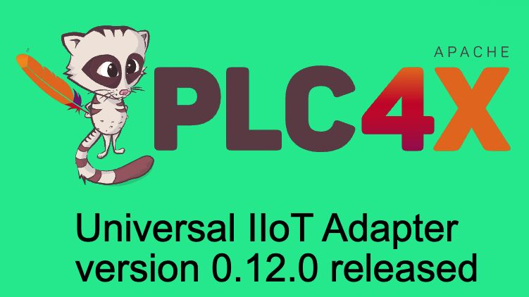 ApachePlc4x's tweet card. The Apache PLC4X project is proud to announce the Release version 0.12.0 of our universal #protocol adapter for #industrial #automation. Major topic of this release definitely was a major bug-squash...
