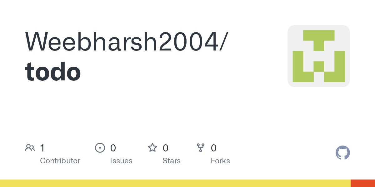 geekharsh2004's tweet card. Contribute to Weebharsh2004/todo development by creating an account on GitHub.